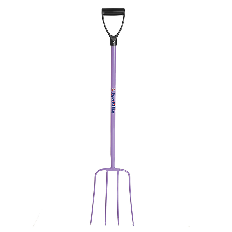 Fynalite Hi-Strength Manure Fork 4 Prong D-Grip Handle - Purple